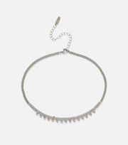 Freedom Jewellery Freedom Silver Diamante Drop Chain Necklace